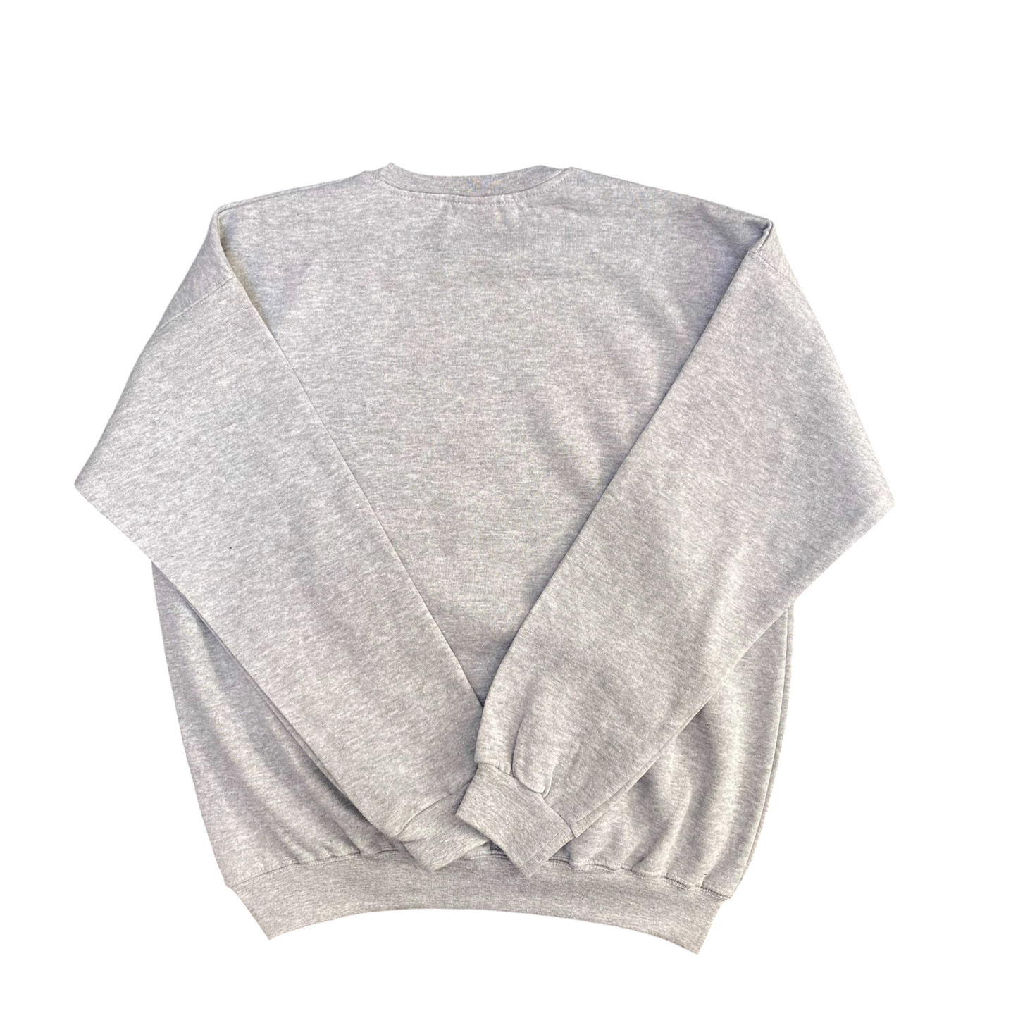 Nike Reworked Sweatshirt Mens M Grey Embroidered Spellout Logo Long Sleeve