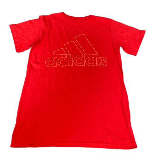 Adidas The Go-To T-Shirt Boys S Red Graphic Logo Short Sleeve Crew Neck Pullove