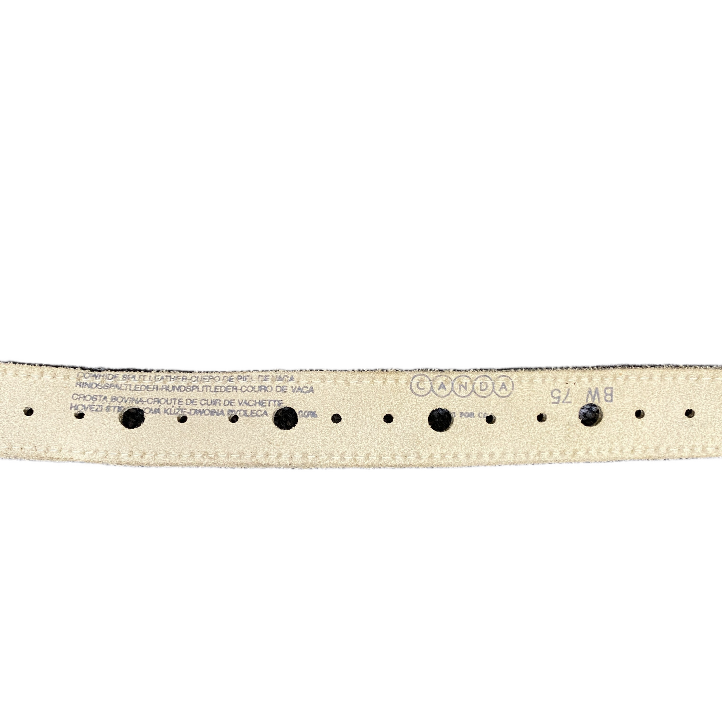 Mens Waist Belt Beige Leather Adjustable Silver Pin Buckle 33.5 inches