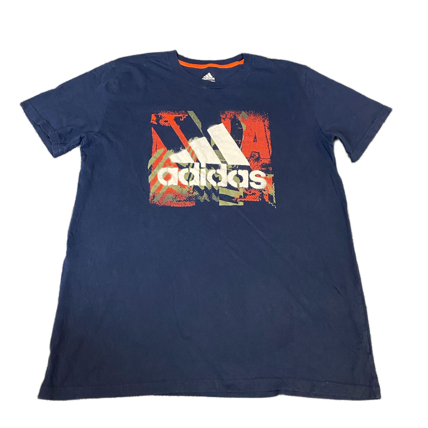 Adidas T-Shirt Womens Medium Navy Graphic Logo Casual Short Sleeve Crew Neck Tee