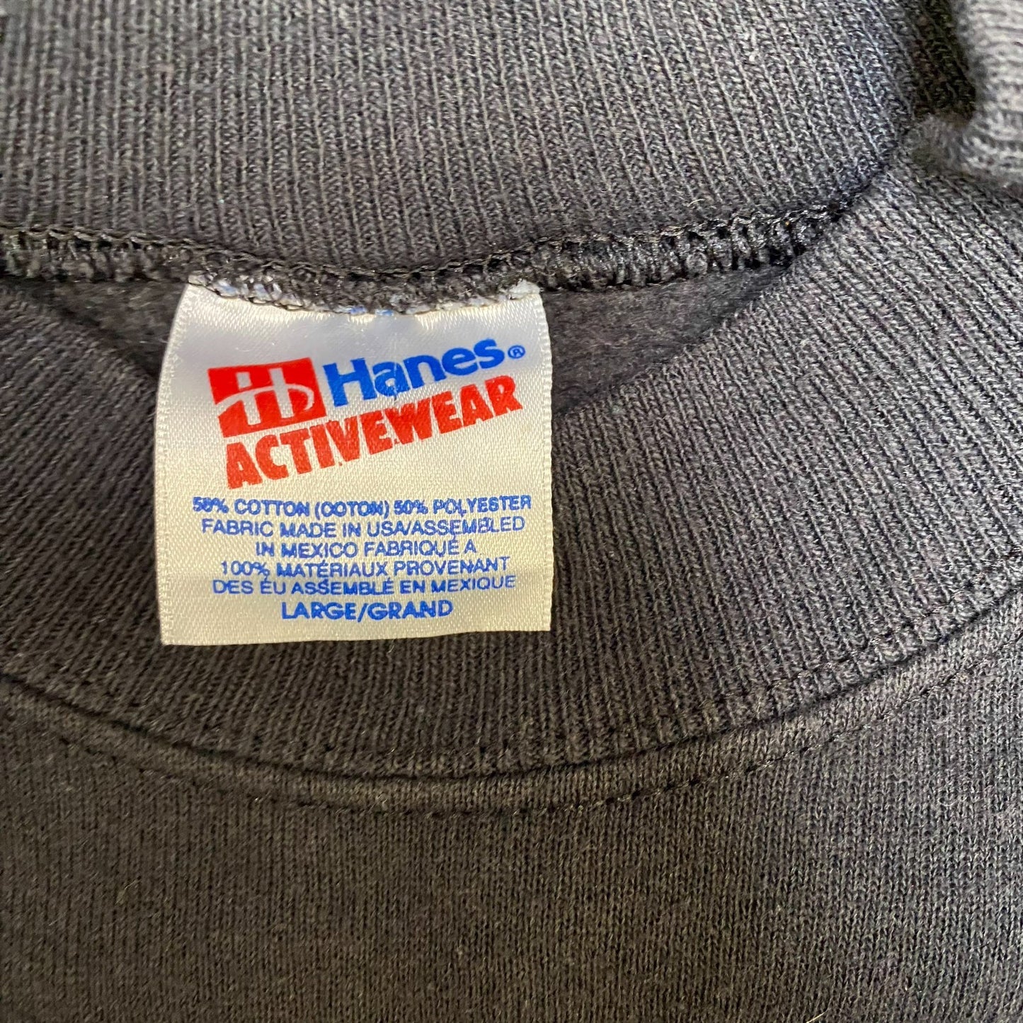 Hanes Sweatshirt Mens Large Black Branson Leaf Graphic Print Crew Neck Pullover