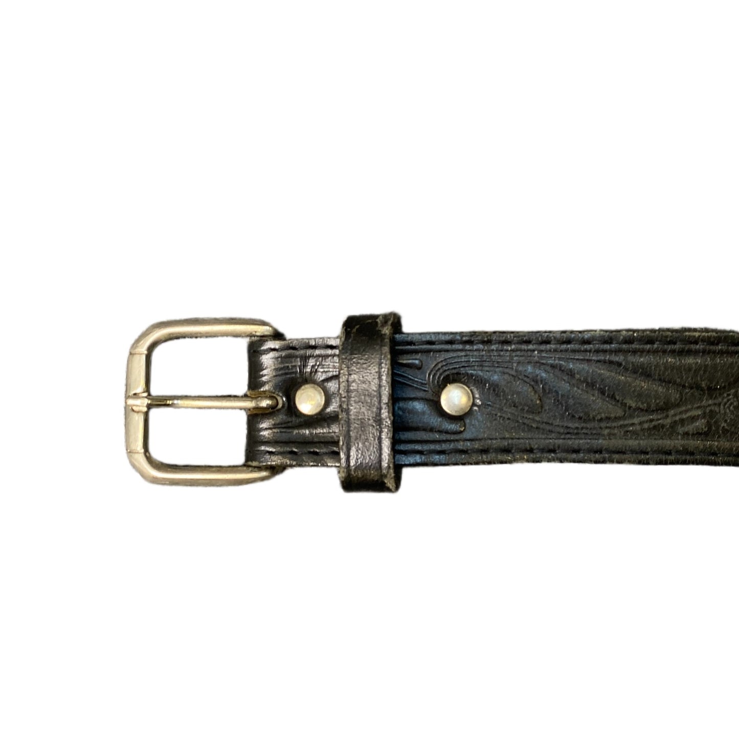 Waist Belt Mens Black Leather Adjustable Classic Silver Pin Buckle 51 Inches