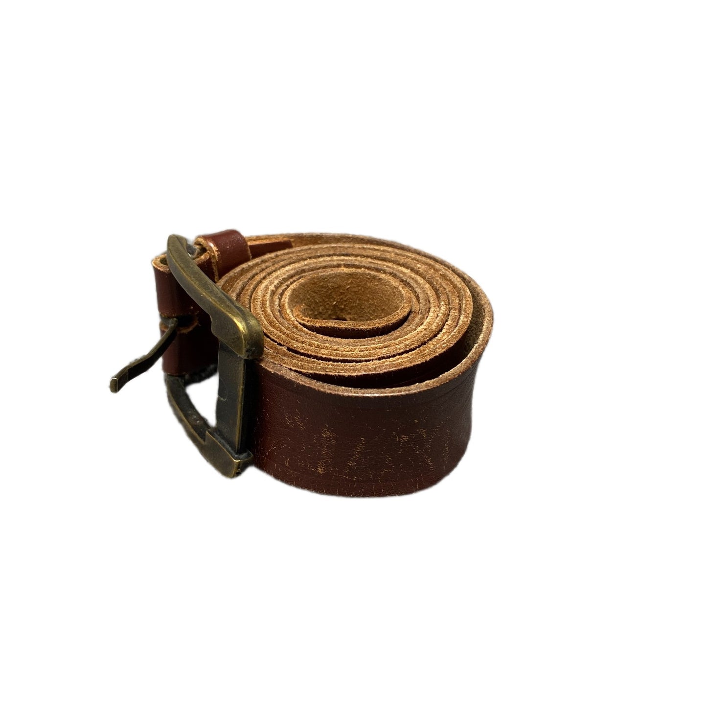 Waist Belt Mens Handmade Rugged Brown Leather Adjustable Silver Buckle 41 Inches