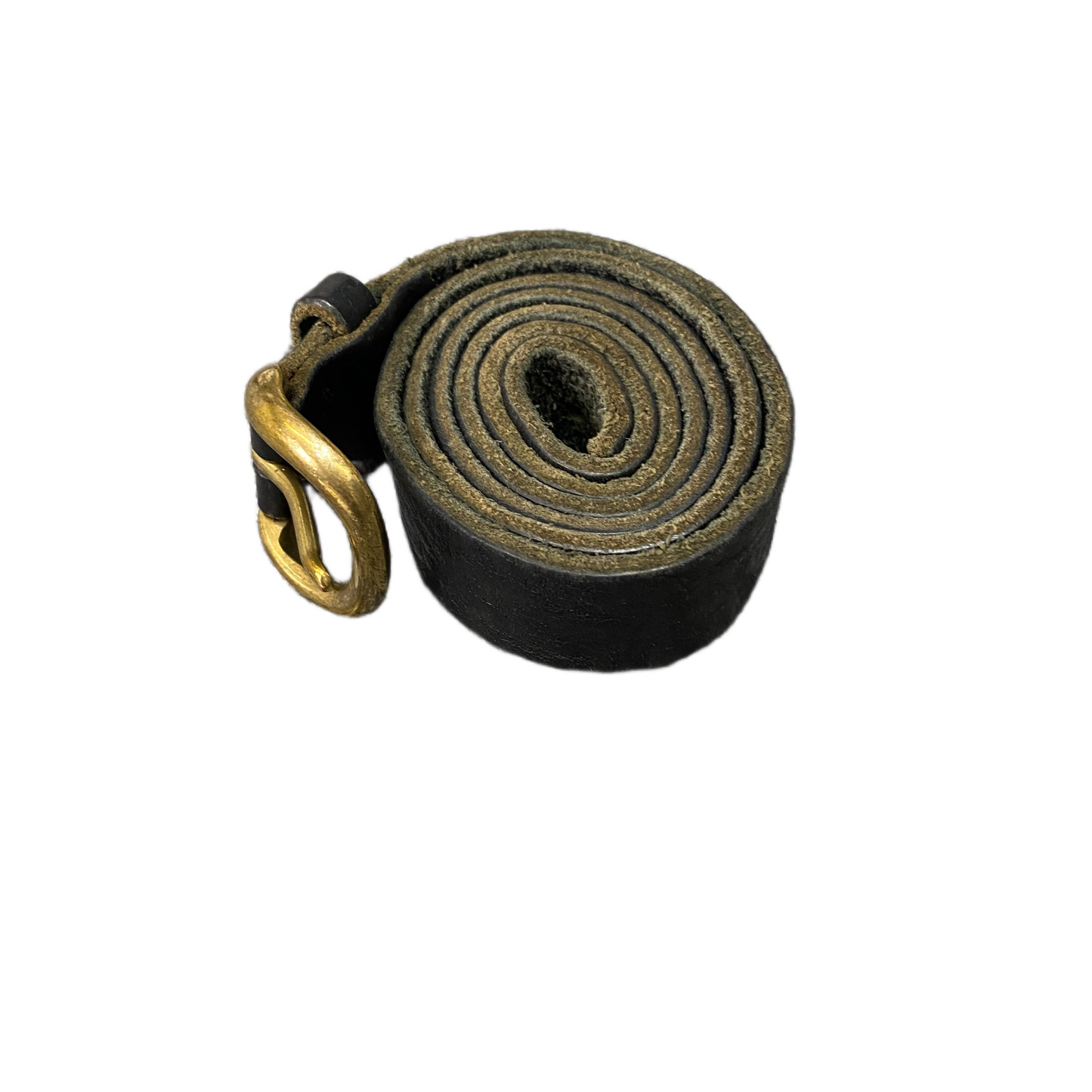 Waist Belt Men Black Leather Adjustable Classic Brass Pin Buckle 36.5 inches