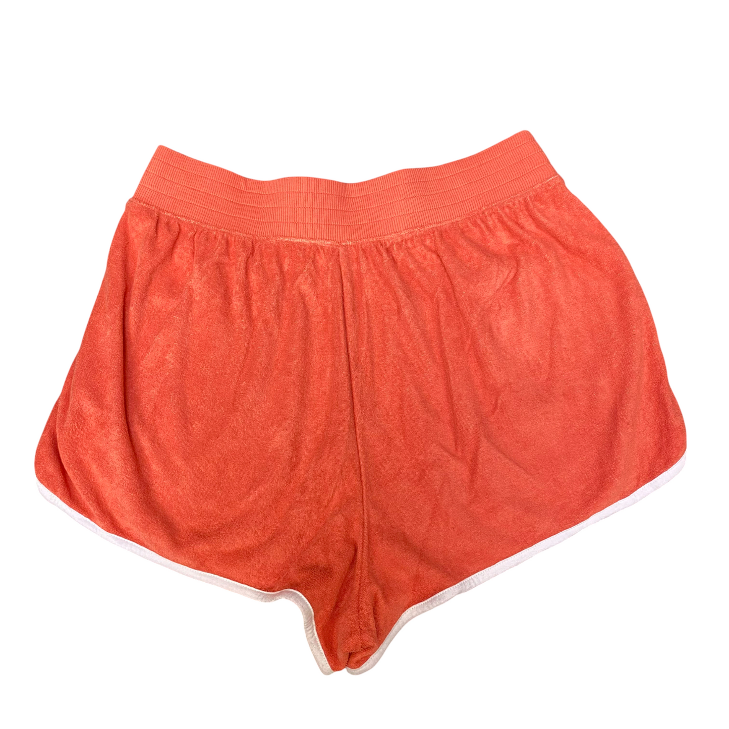 Boyfriend Shorts Womens Large Orange Athletic Workout Elastic Waist Dolphin Hem