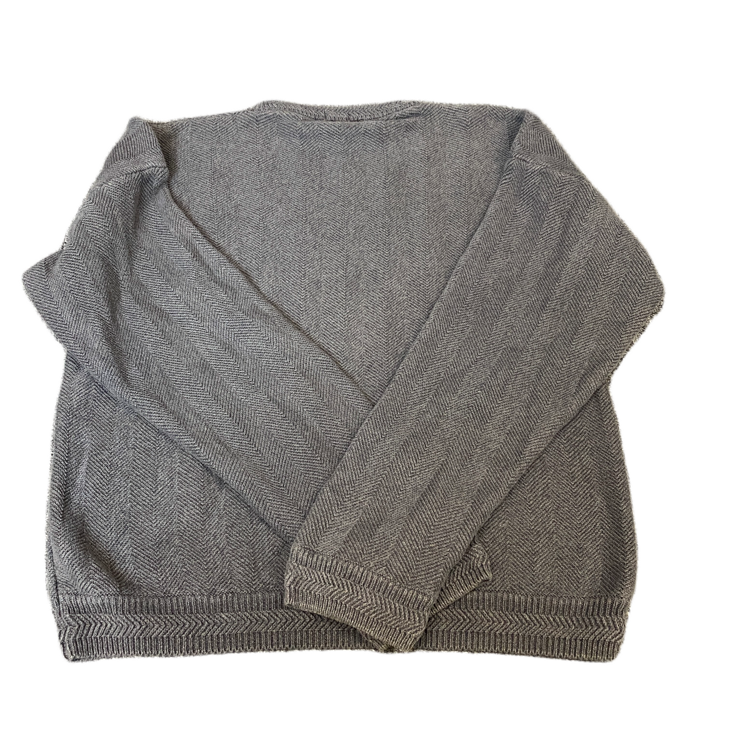 Vintage Chaps Ralph Lauren Jumper Women XL Grey Hand Framed Long Sleeve Pullover