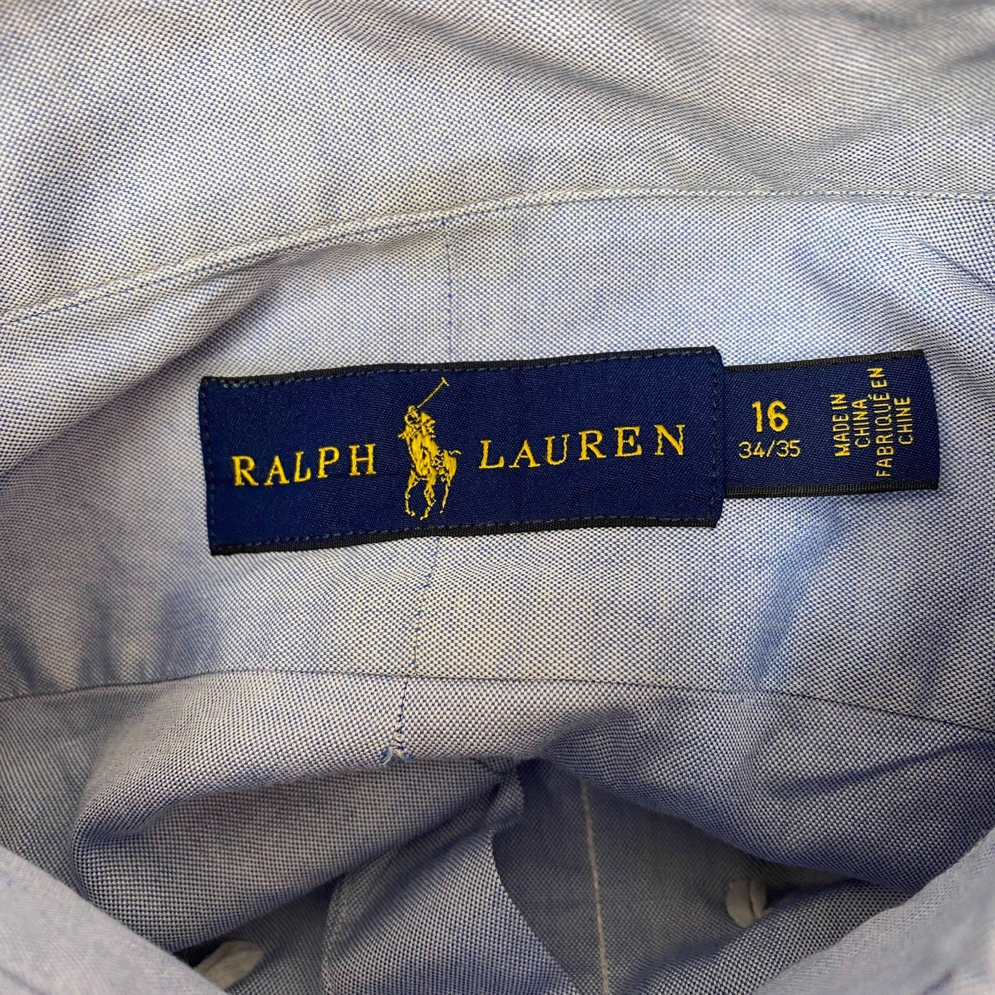 Ralph Lauren Formal Shirt Mens L Blue Long Sleeve Collar Pony Logo Button Down