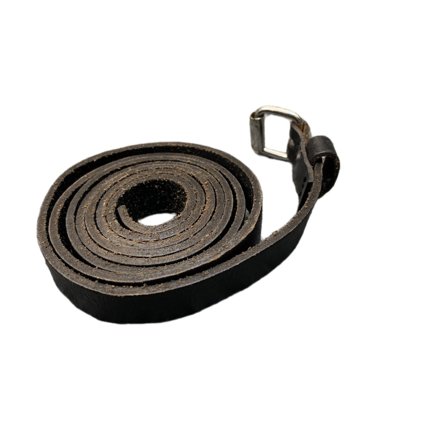 Waist Belt Mens Medium Brown Leather Adjustable Silver Roller Buckle 41.5 Inches