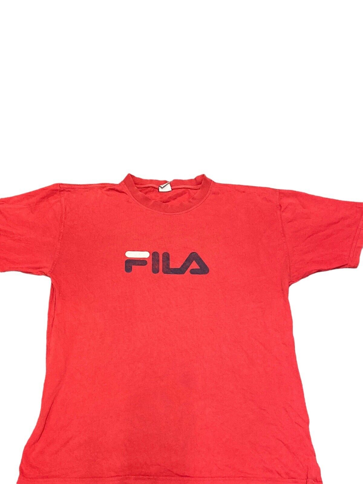 Fila T-Shirt Red Womens L Front Logo