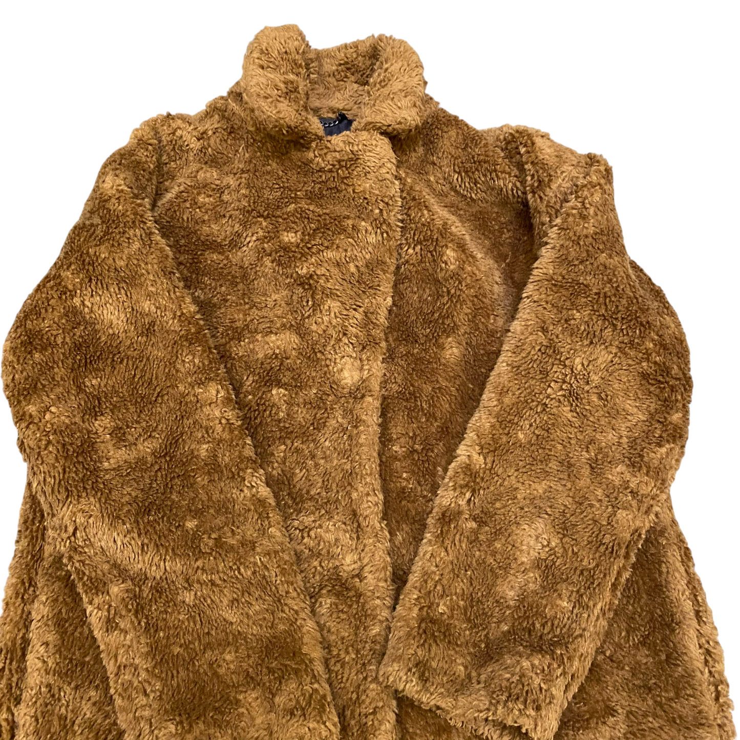 Giacomo Long Coat Womens Large Brown Faux Fur Lined Long Sleeve Snap Button