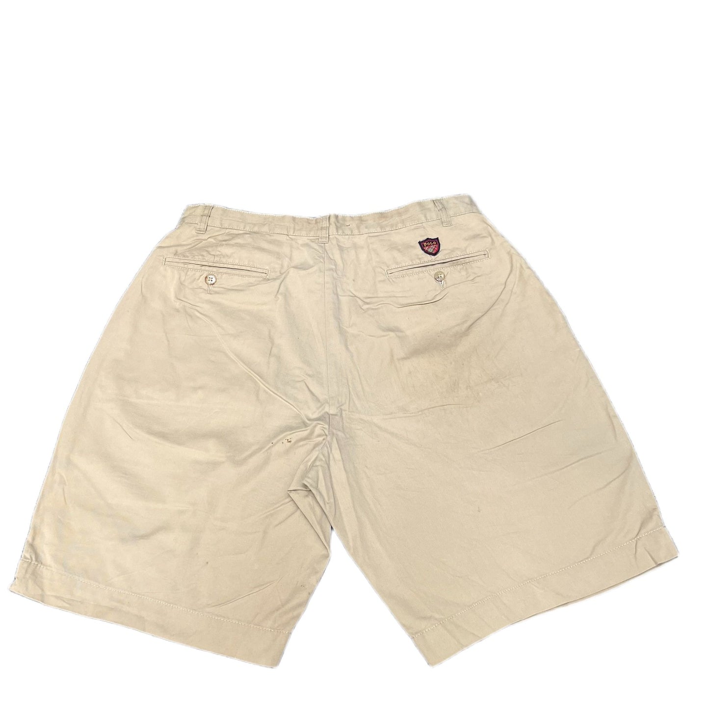 Polo Ralph Lauren Golf Bermuda Shorts Fits as Mens Large 33" Waist Beige Pleated