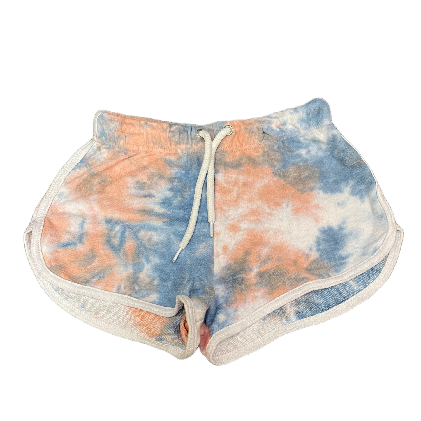 Running Sprinter Shorts Womens M 26" Waist Multi Tie Dye Gym Workout Dolphin Hem