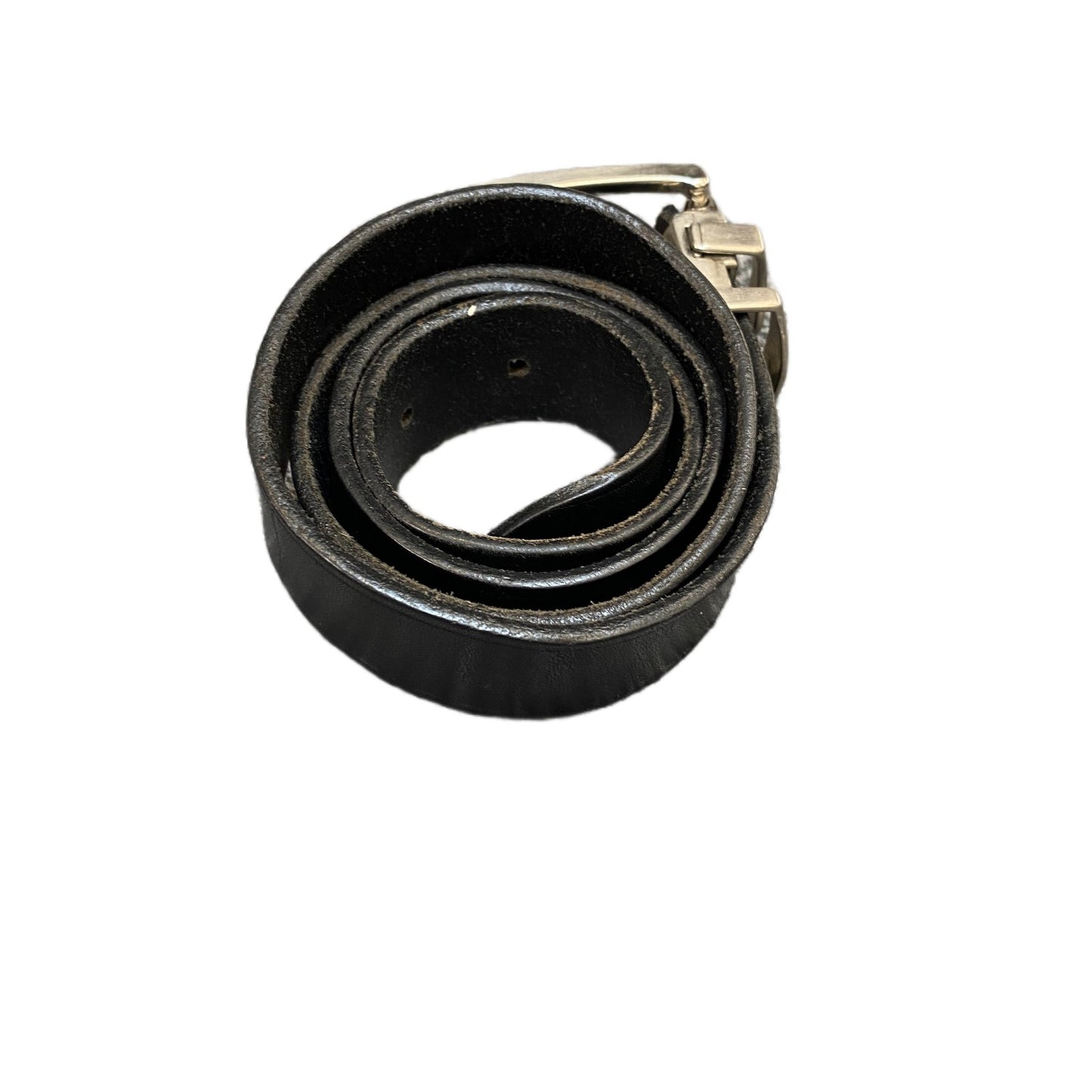 Eastside Waist Belt Mens Black Leather Adjustable Silver Pin Buckle 34.5 Inches