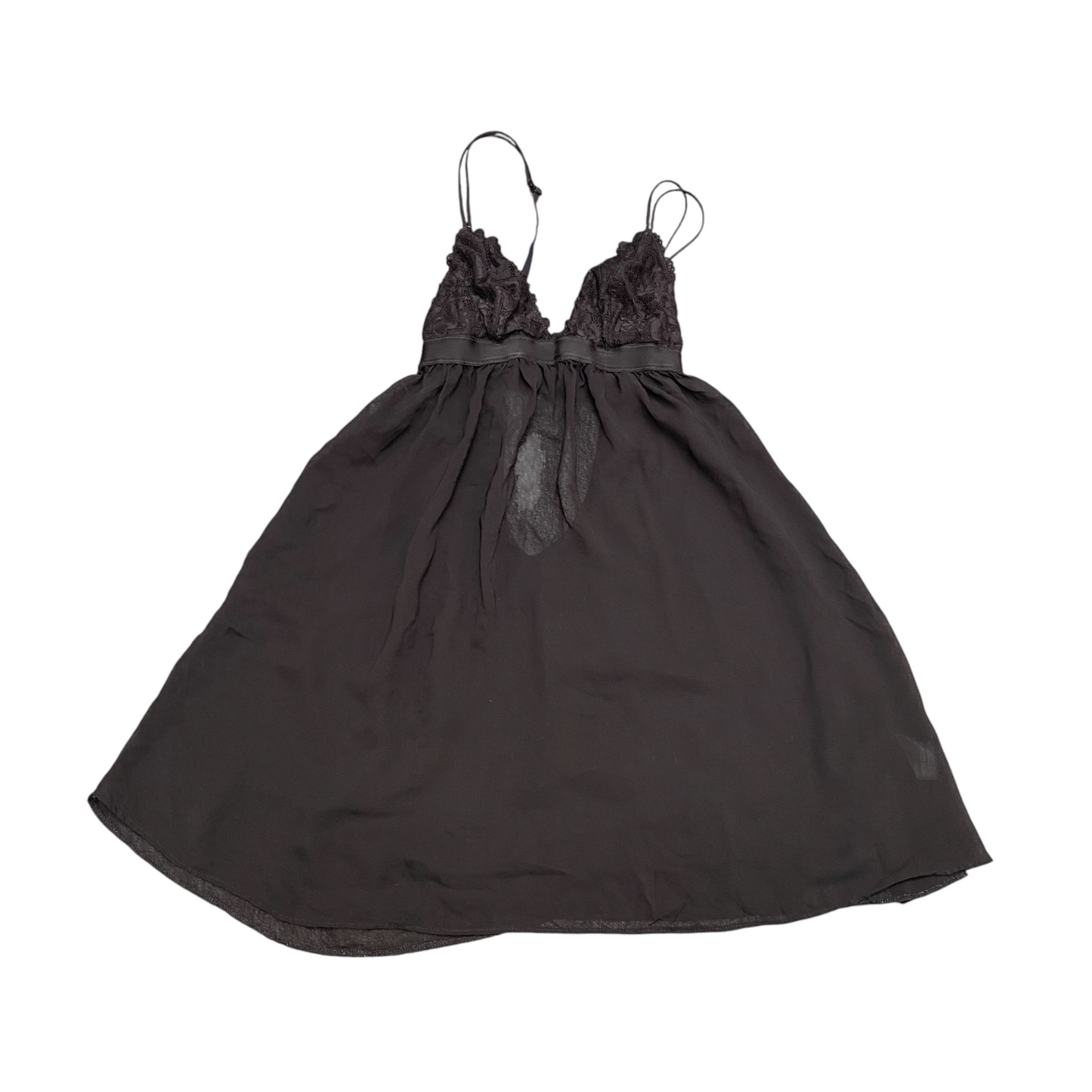 H&M Negligee Top Womens S Black Lace Trim Adjustable Strap Backless Outdoor