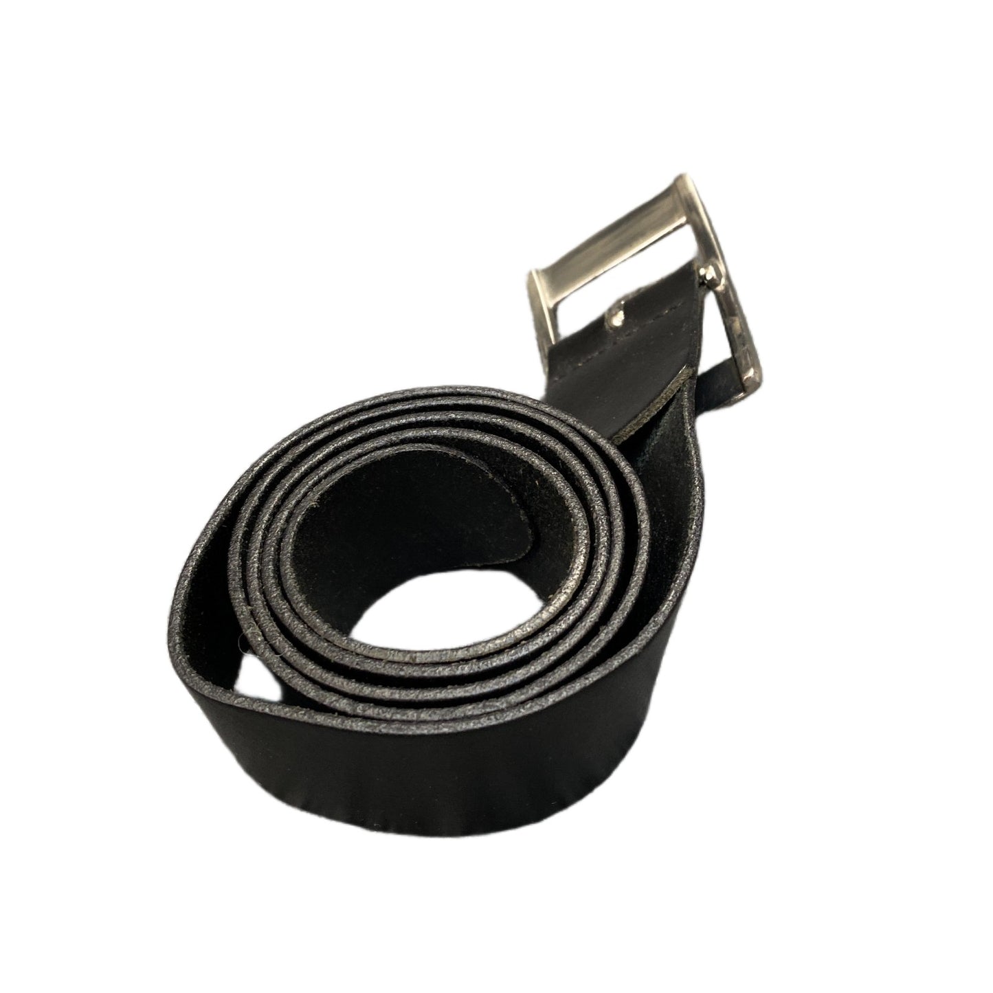 Esprit Waist Belt Mens Black Leather Adjustable Silver Pin Buckle 37 inches