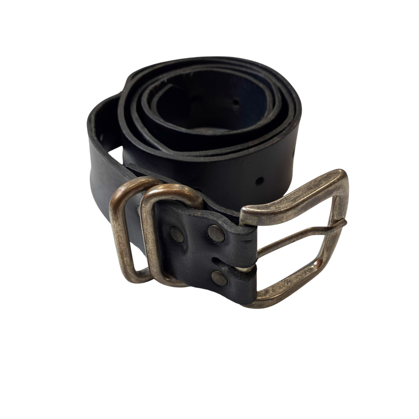 Bpc Bonprix Belt Mens Black Bonded Leather Adjustable Pin Buckle Size 49 in