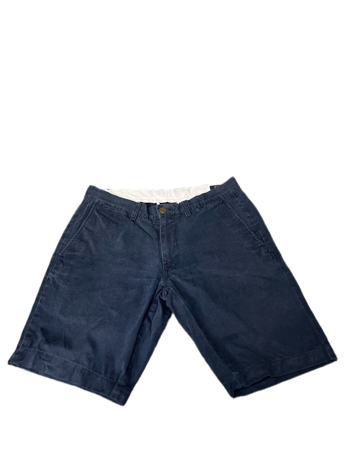 Polo Ralph Lauren Classic Chino Shorts Fits as Mens L 33" Waist Navy Flat Front