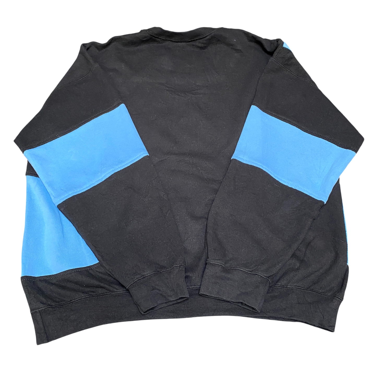 Nike Reworked Sweatshirt Men XL Blue Black Embroidered Spellout Logo Vintage Y2K