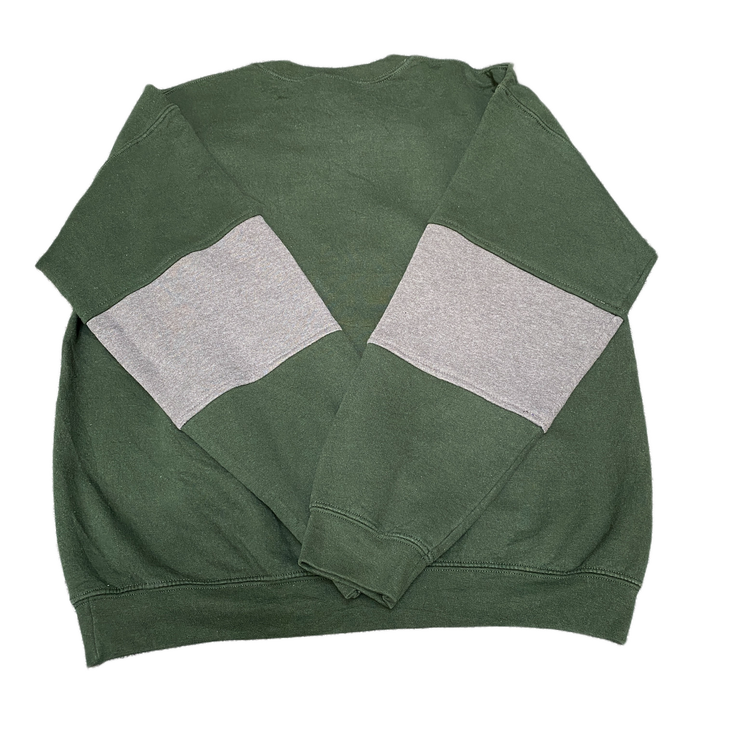 Nike Reworked Sweatshirt Mens Large Green Grey Embroidered Spellout Logo Vtg Y2K