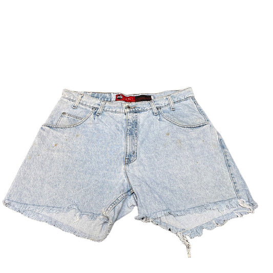 Vtg Levi's Cut Off Shorts Fits as Womens 2XL 36" Waist Blue Denim Silver Tab