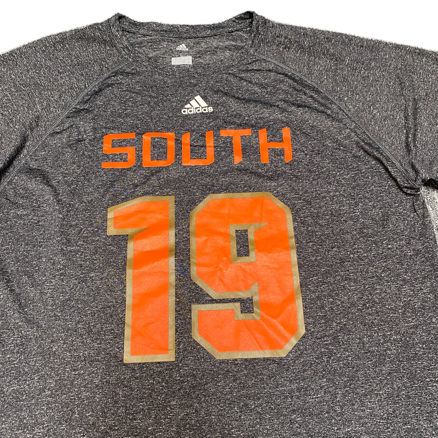 Adidas Climalite T-Shirt Mens L Grey Heather Short Sleeve Crew Neck South 19 Tee