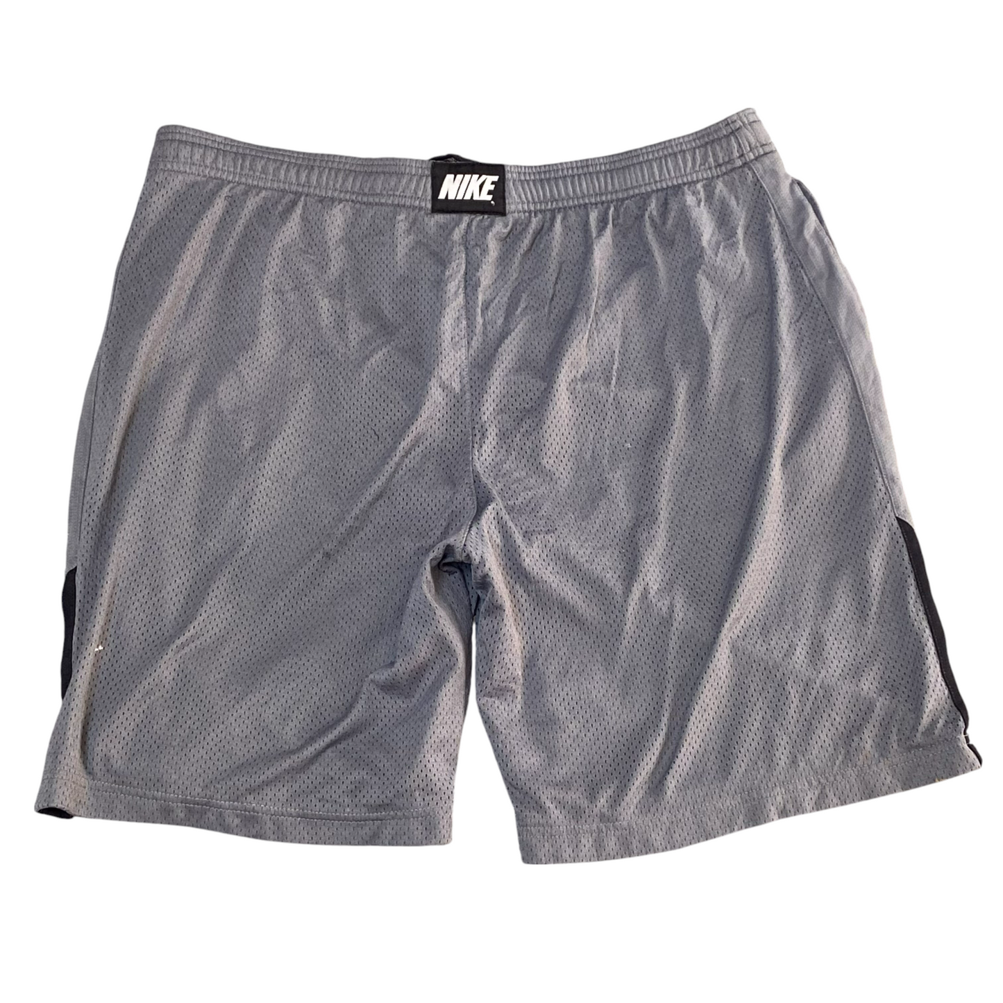 Nike Mesh Shorts Mens L Grey Dri Fit Elastic Waist Drawstring Athletic Stretch