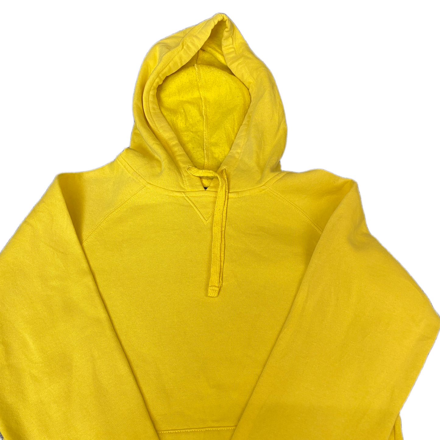 Champion Hoodie Womens M Yellow Fleece Lined Long Sleeve Pullover Drawstring