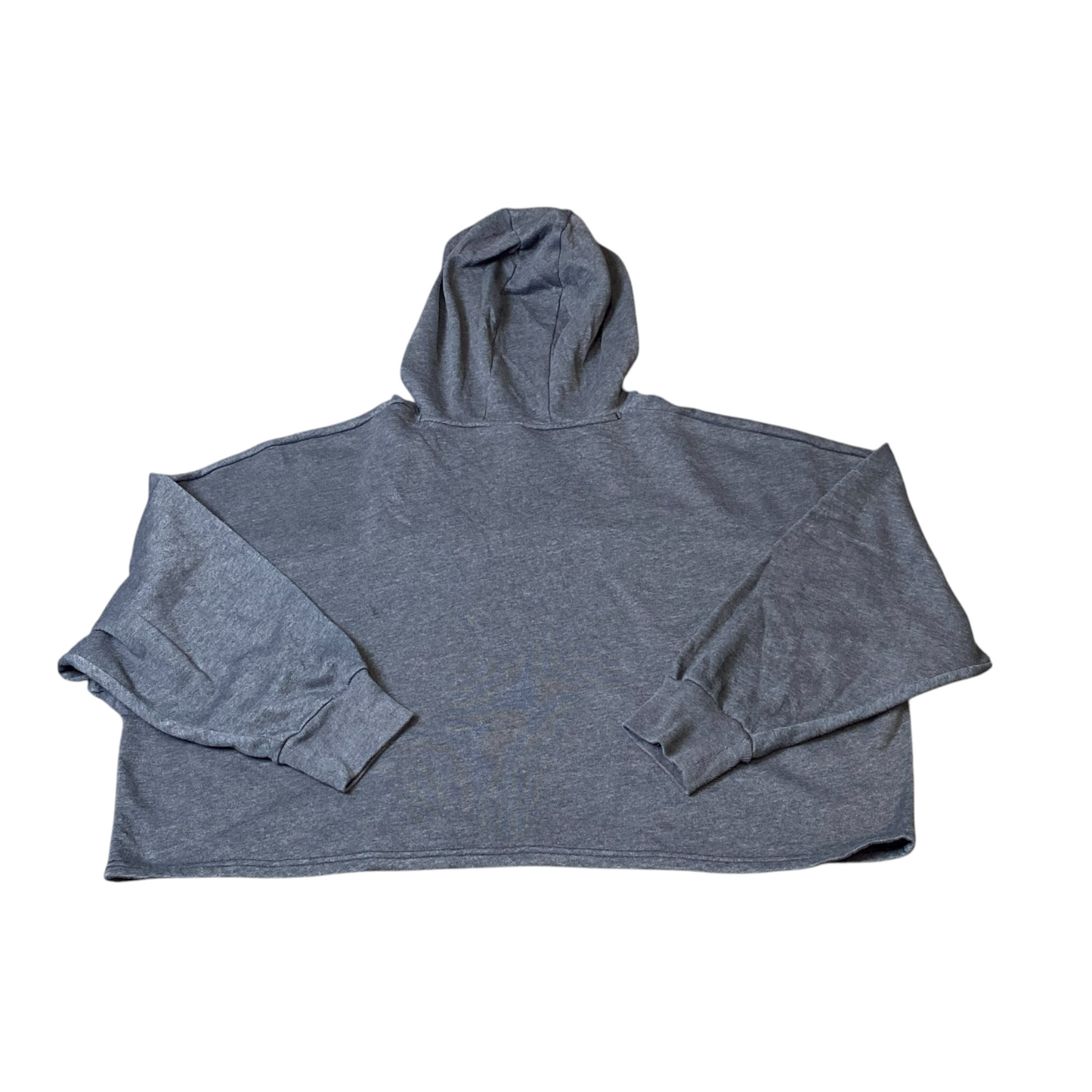 Under Armour Hoodie Womens XL Grey Activewear Logo Taped Crop Pullover Overhead