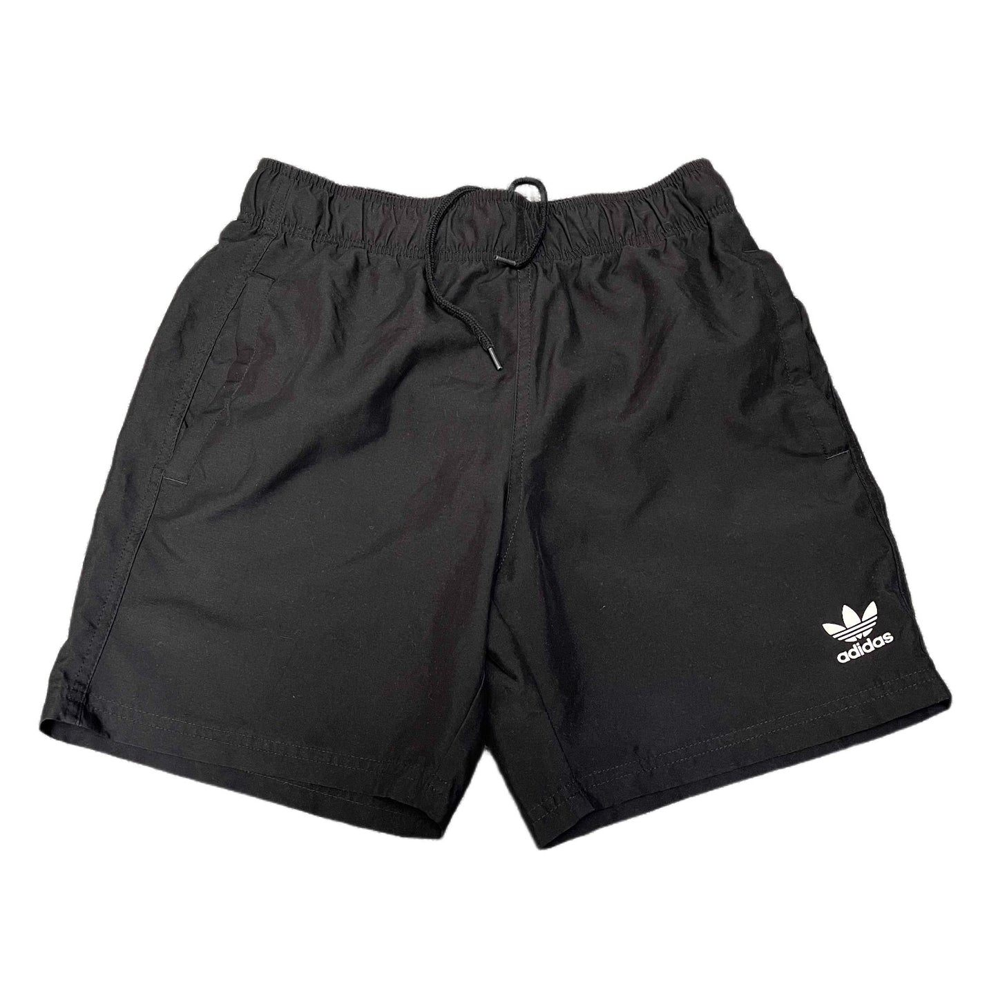 Adidas Swim Trunk Board Shorts Mens Small 27" Waist Black Prime Green Drawstring