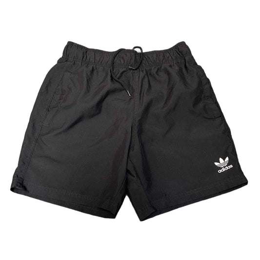 Adidas Swim Trunk Board Shorts Mens Small 27" Waist Black Prime Green Drawstring