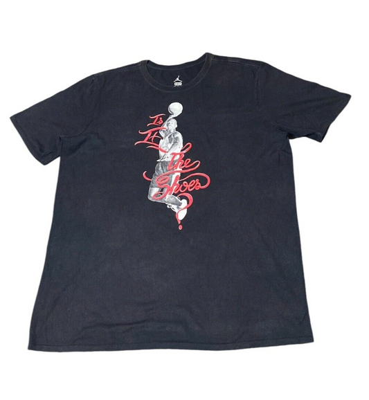 Air Jordan T-Shirt Women's 2XL Black Crew Neck Short Sleeve Pullover Graphic Tee