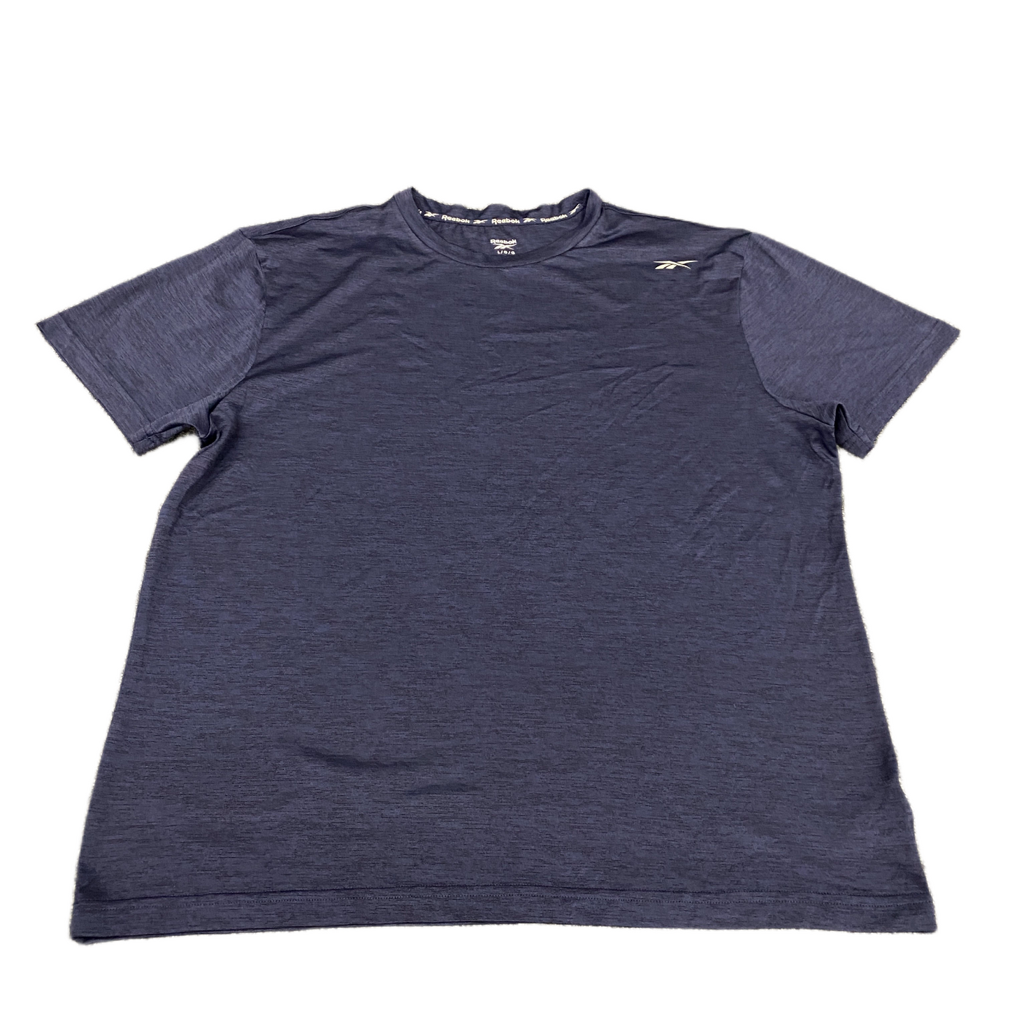 Reebok Training Tech T-Shirt Fits as Mens L Navy Short Sleeve Crew Neck