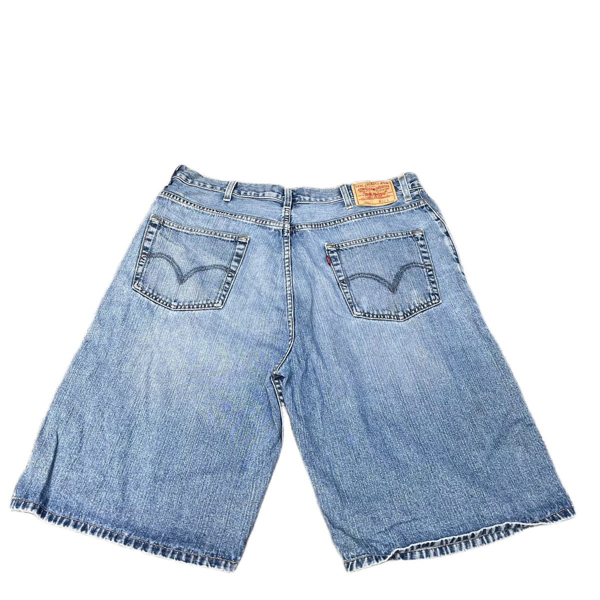 Levi's 569 Jean Shorts Fits as Mens XL 37" Waist Blue Denim Straight Loose Fit
