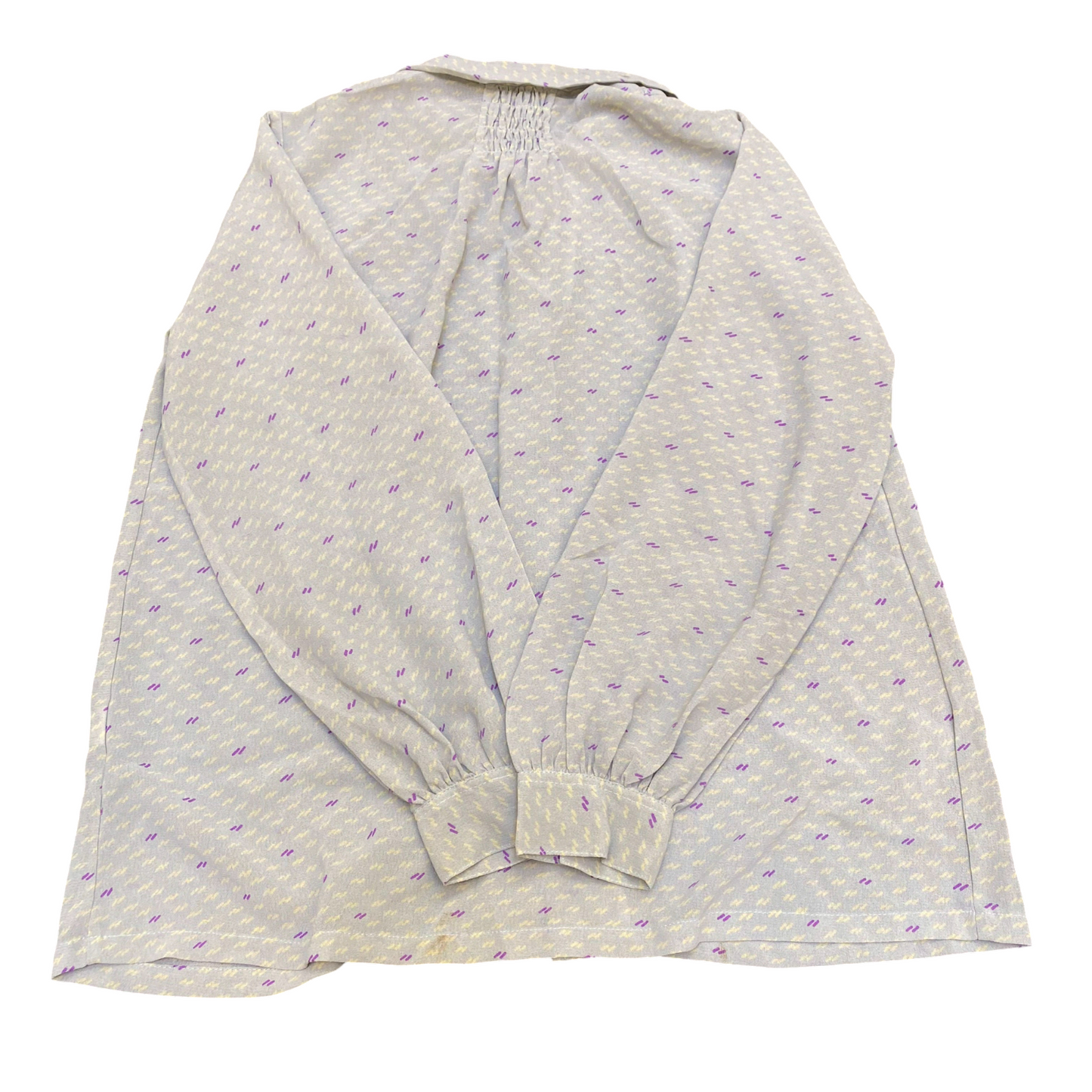Rovetica Shirt Top Womens M Grey Geometric Print Long Sleeve Button Up