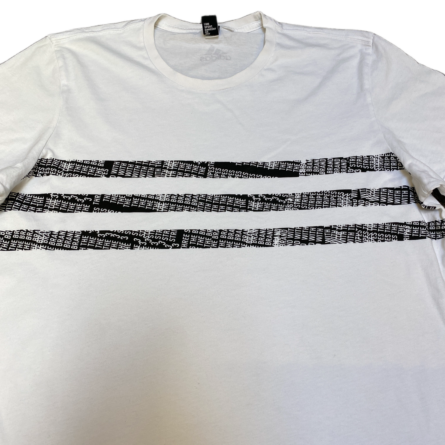 Adidas Performance T-Shirt Womens L White Black Horizontal Striped Pullover Tee