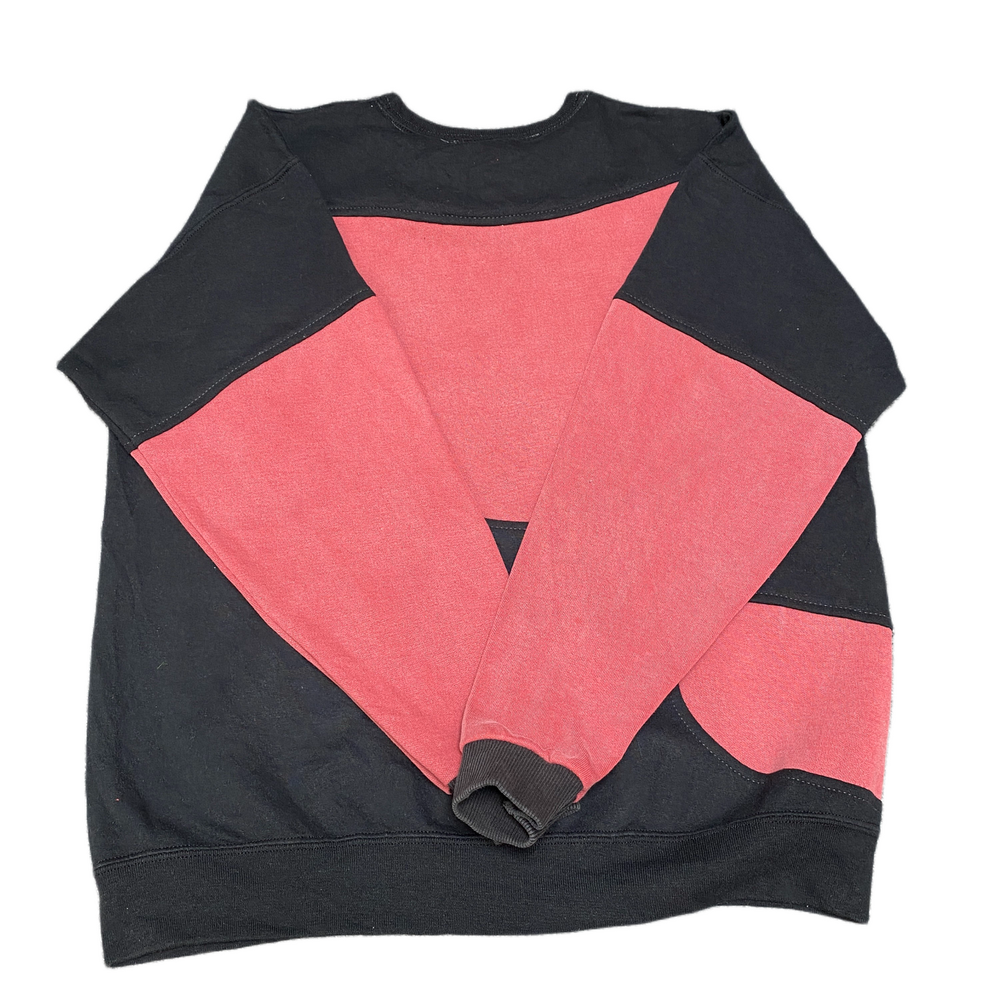 Nike Reworked Sweatshirt Mens L Black Pink Embroidered Spellout Logo Vintage Y2K