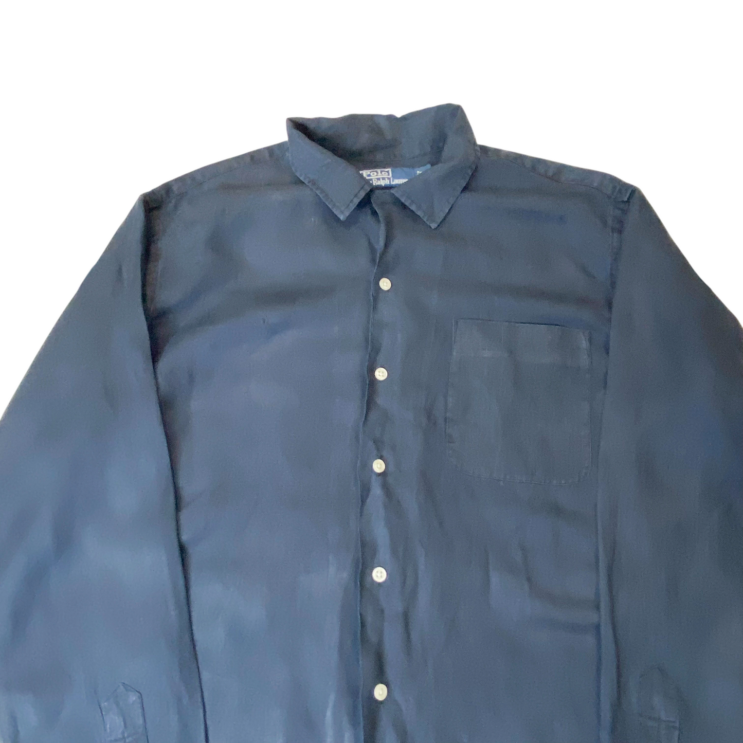 Ralph Lauren Shirt Mens M Blue Casual Long Sleeve Pony Logo Button Down Outdoor