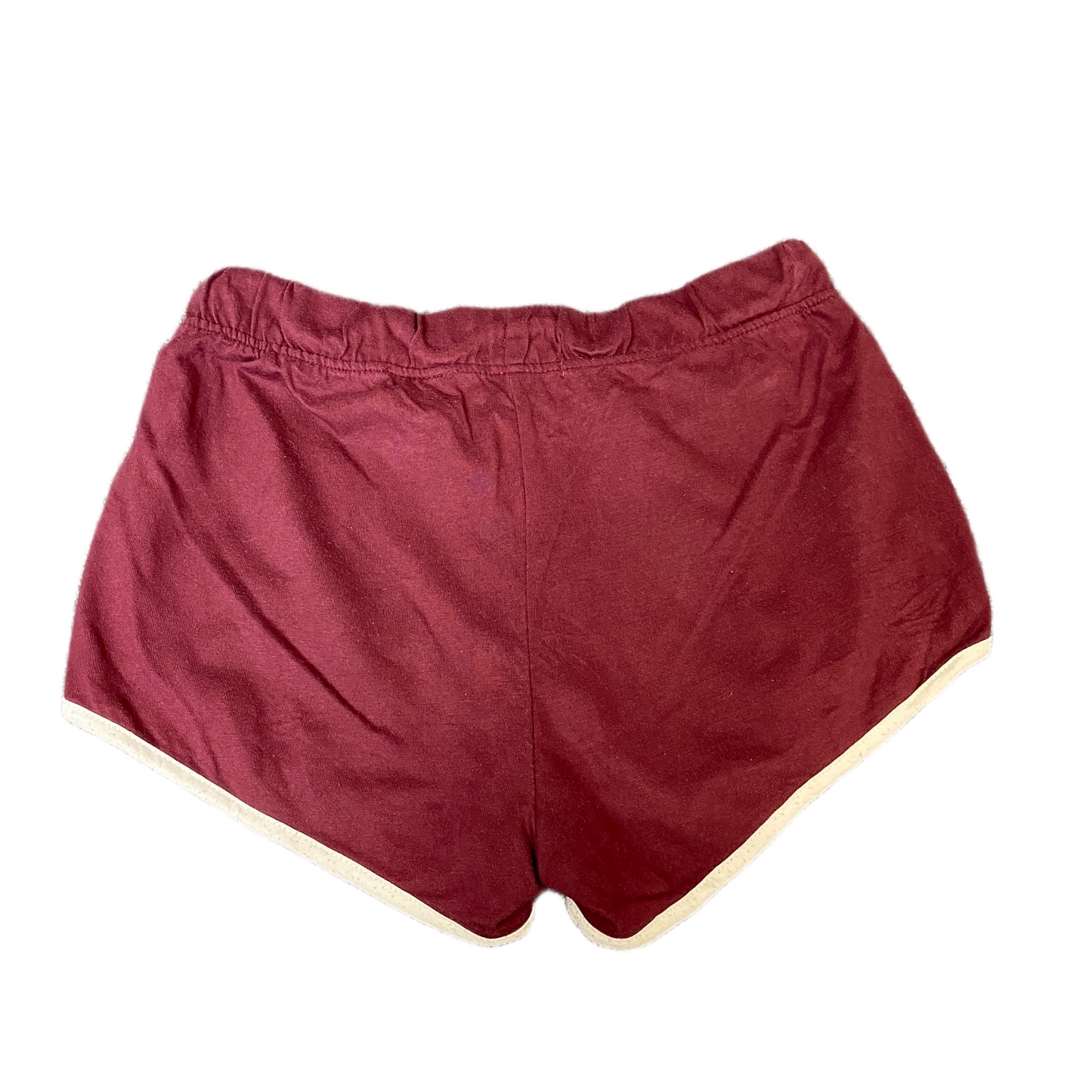 Running Sprinter Shorts Womens M 26" Waist Burgundy Athletic Workout Dolphin Hem