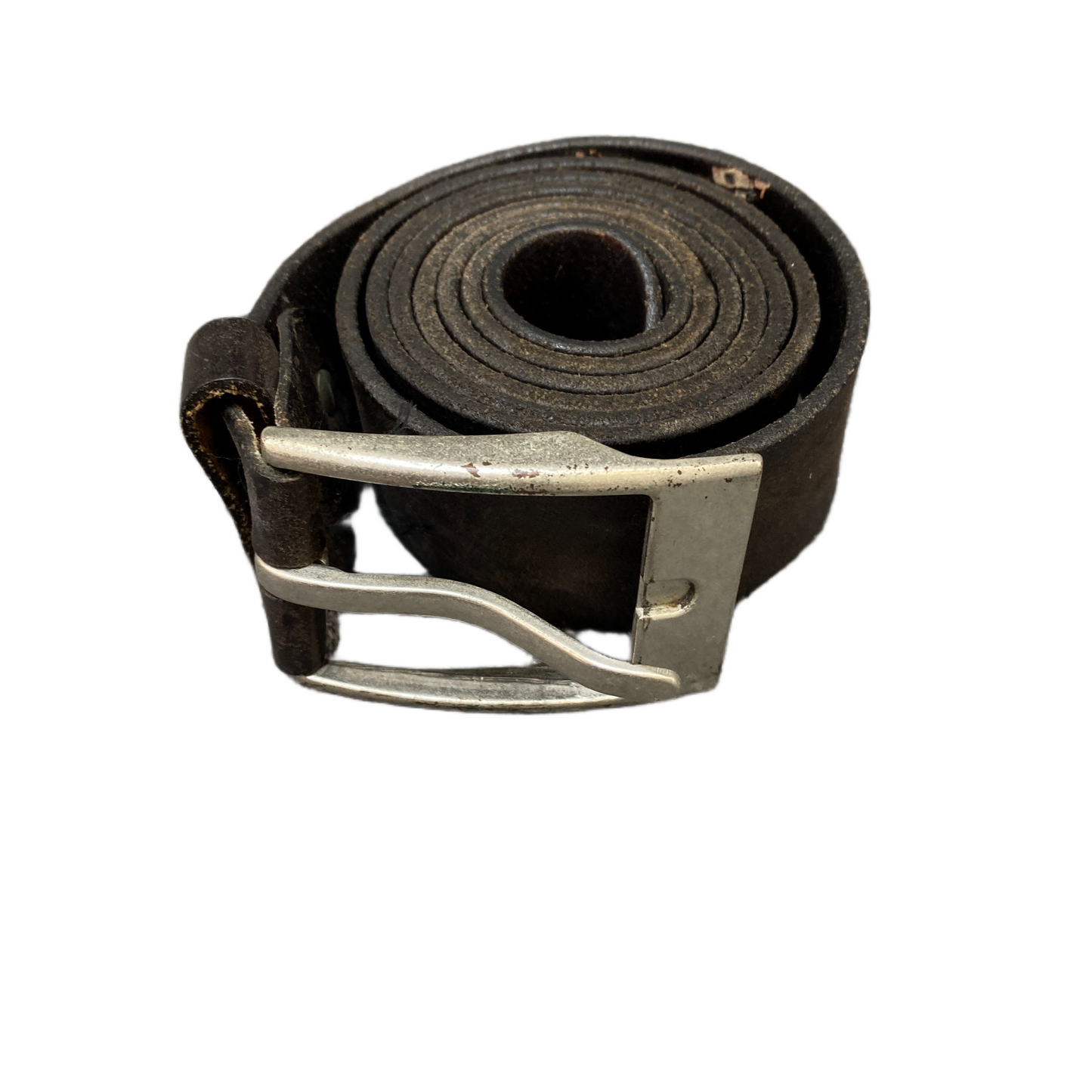 Tom Ramsey Waist Belt Men Black Leather Adjustable Silver Pin Buckle 53.5 inches