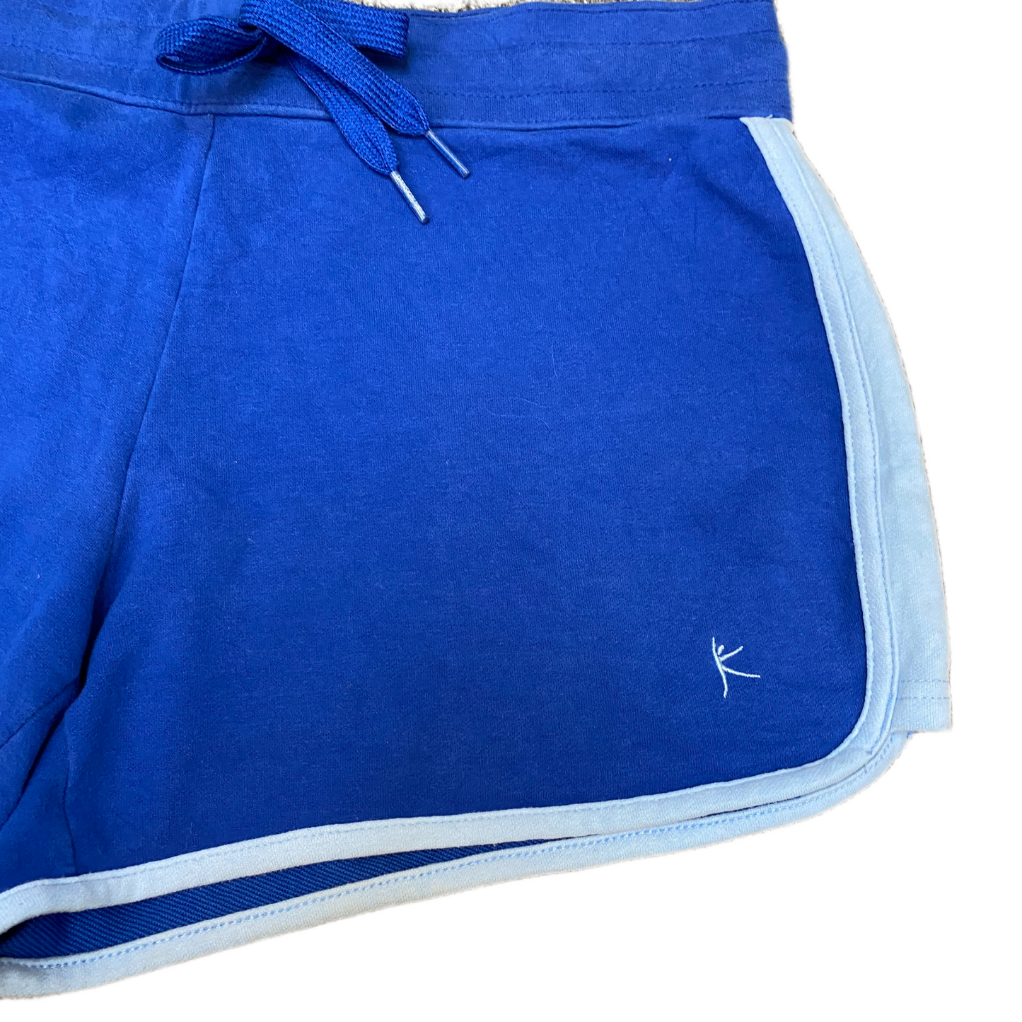 Running Sprinter Shorts Womens M 32" Waist Two Tone Blue Workout Dolphin Hem