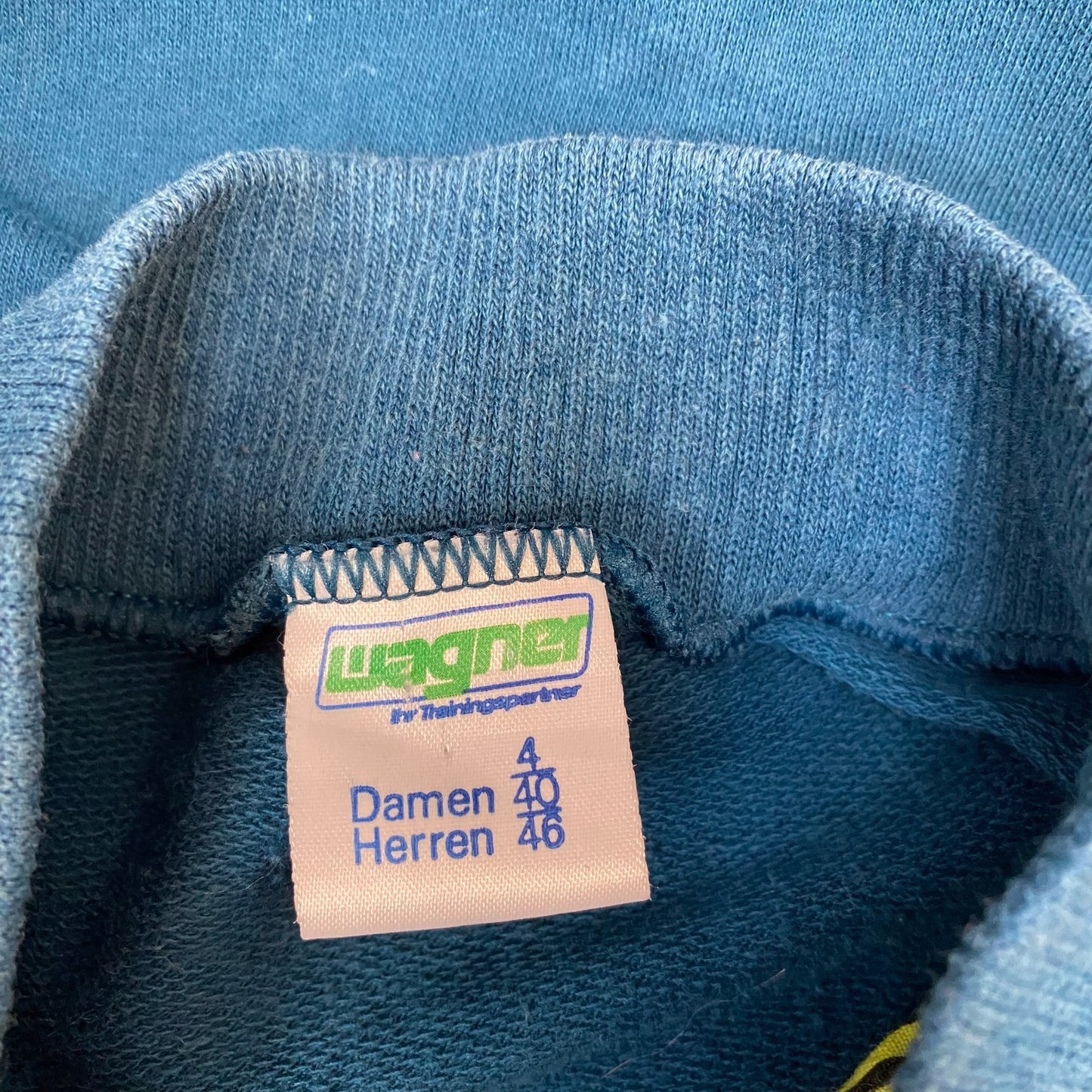 Wanger Sweatshirt Mens Medium Blue Long Sleeve Mock neck 1/4 Zip Pullover