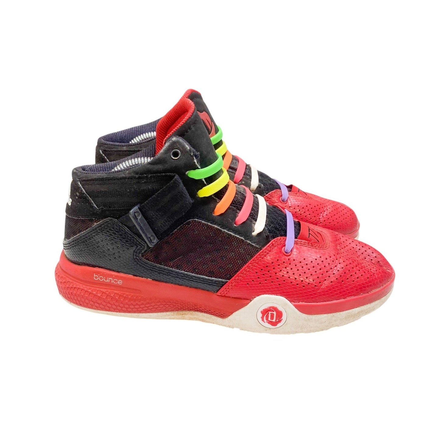 Adidas D Rose 773 IV Basketball Sneakers Men 5.5 Red Black Leather Trim Athletic