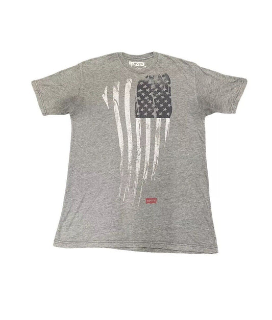 Levis T-Shirt Grey Mens L Front Logo