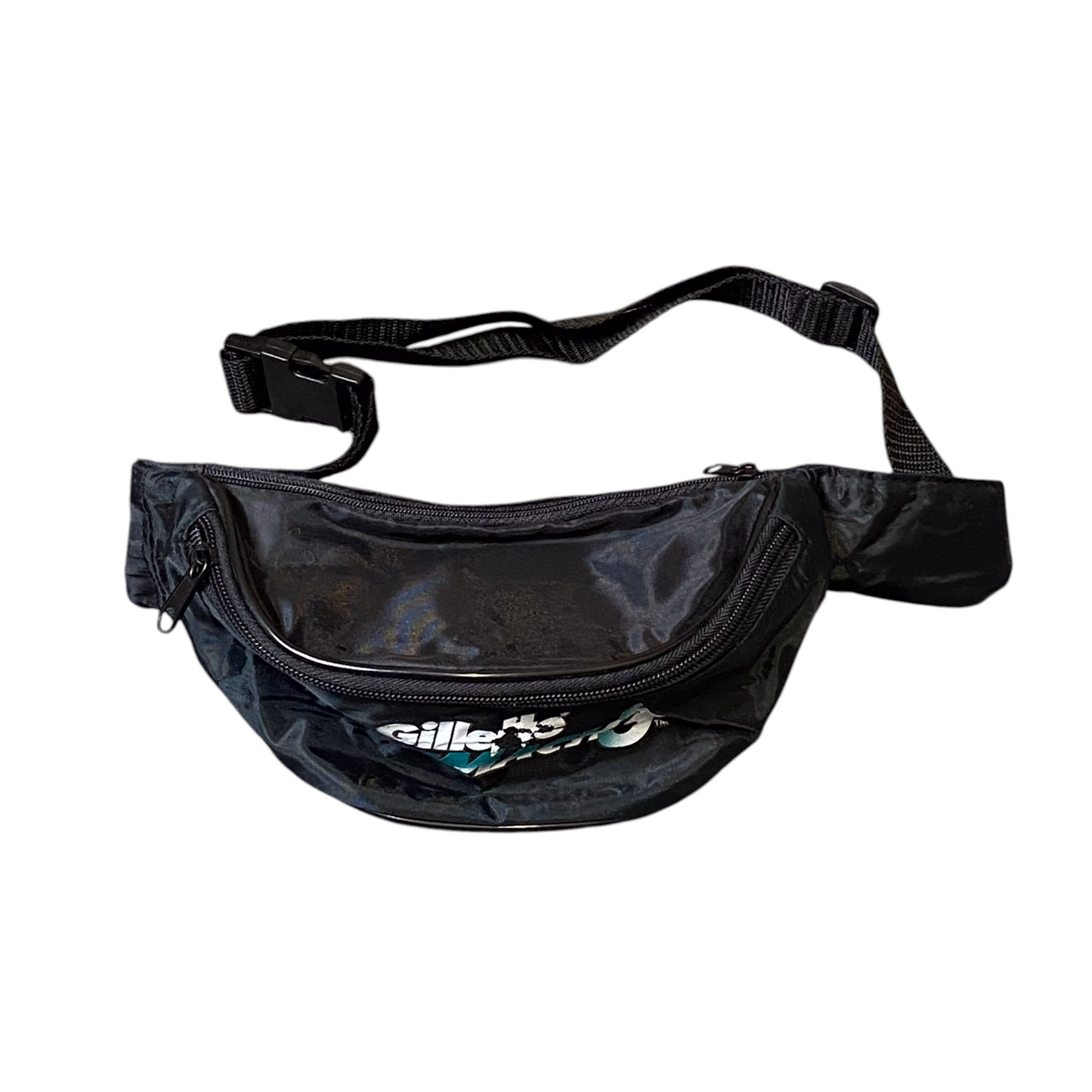 Gillette Mach 3 Unisex Waist Fanny Pack Bum Bag Black Adjustable Strap Zipper