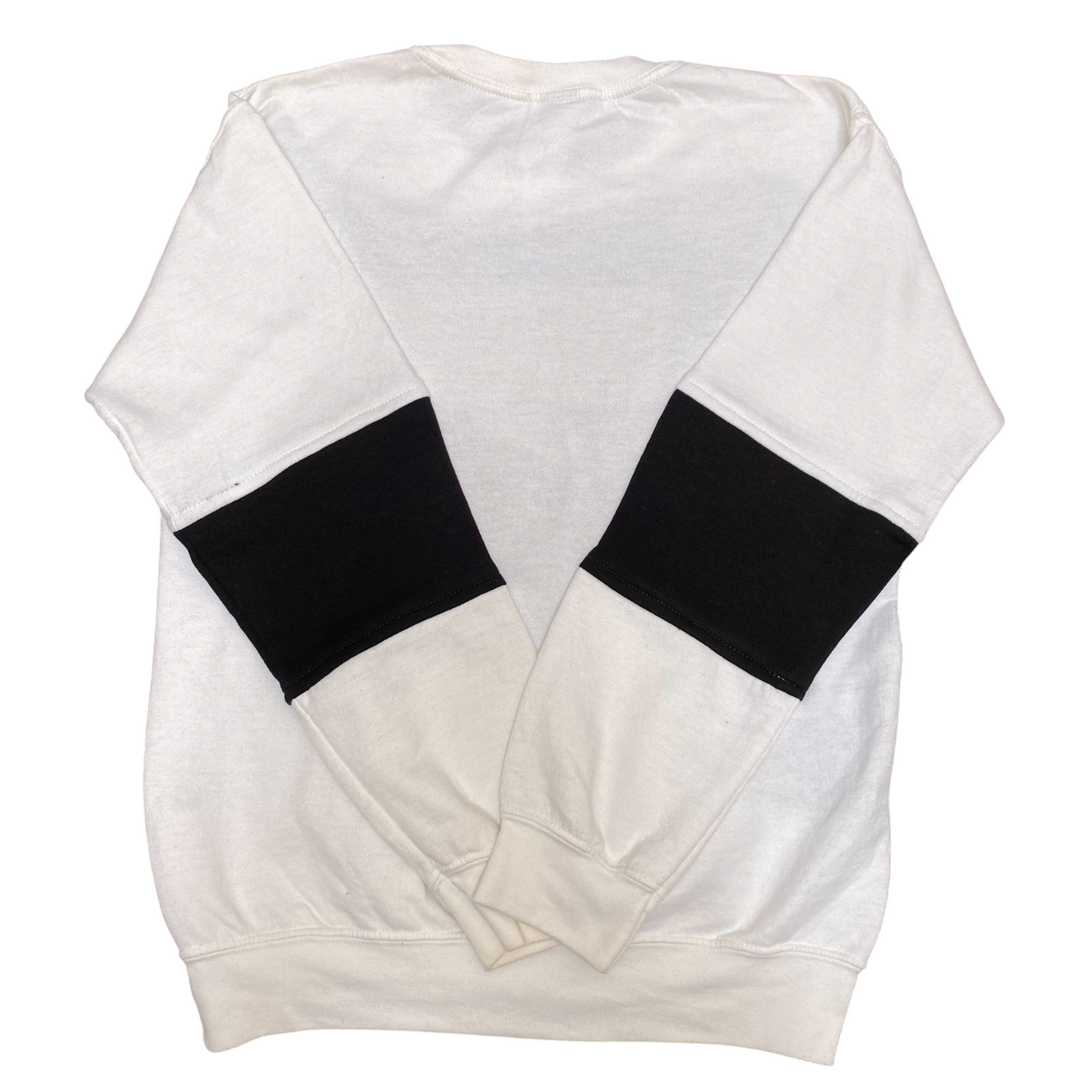 Nike Reworked Sweatshirt Mens S White Black Embroidered Spellout Logo Crew Neck