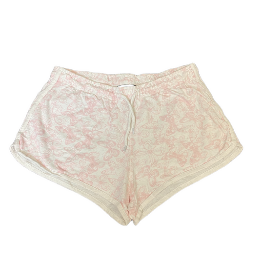 Running Sprinter Shorts Girls S 29" Waist White Pink Printed Workout Dolphin Hem