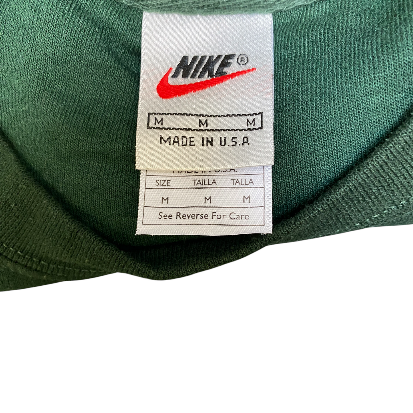 Nike Reworked Sweatshirt Mens M Green Blue Embroidered Spellout Logo Vintage Y2K
