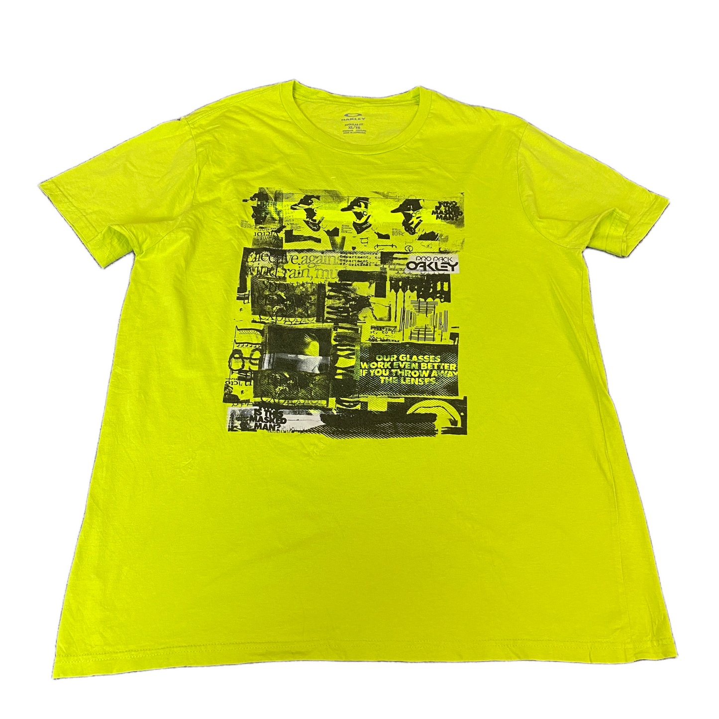 Oakley T-Shirt Mens M Green Graphic Print Regular Fit Short Sleeve Pullover Tee