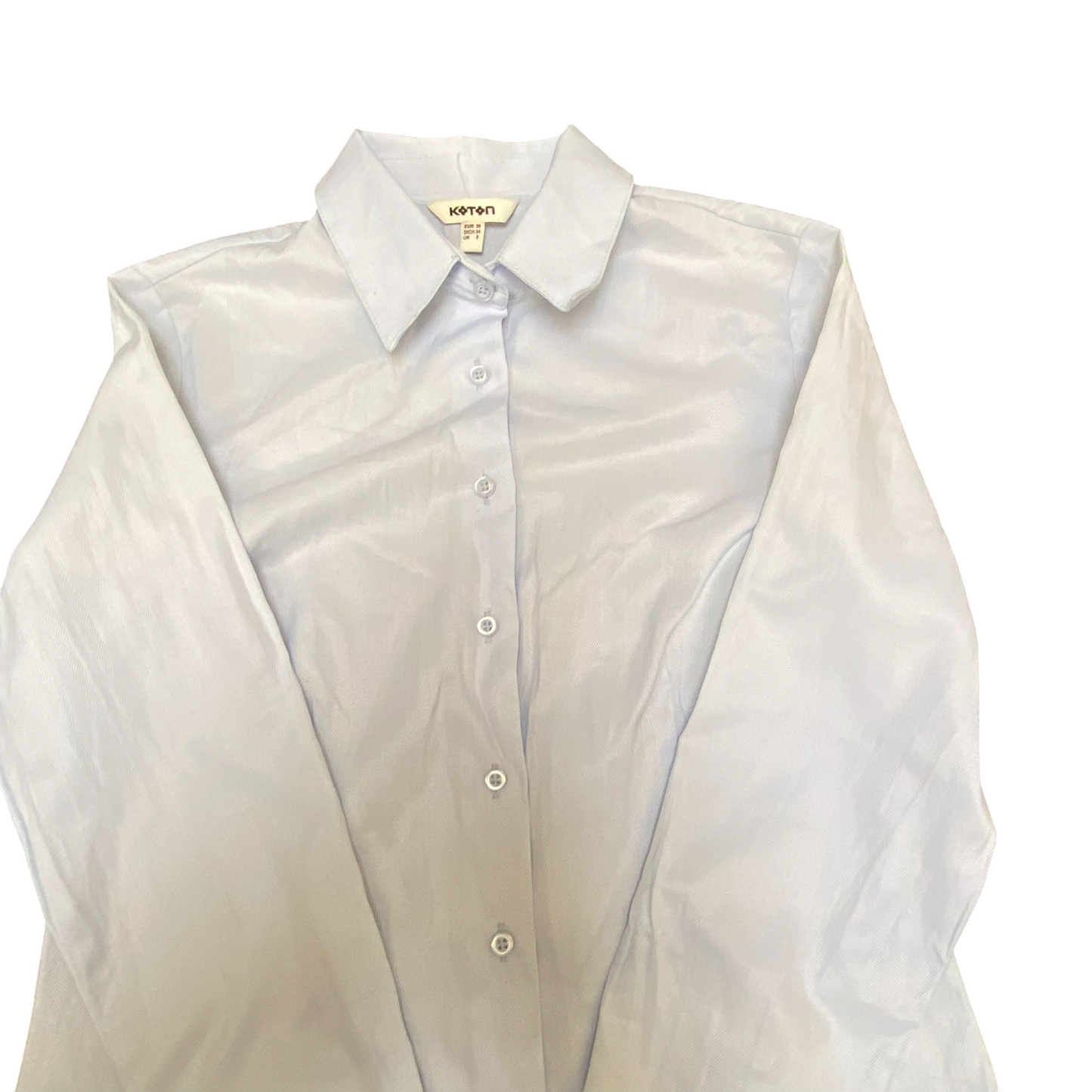 Koton Shirt Top Womens S Blue Long Sleeve Collared Button Down Comfort Outdoor