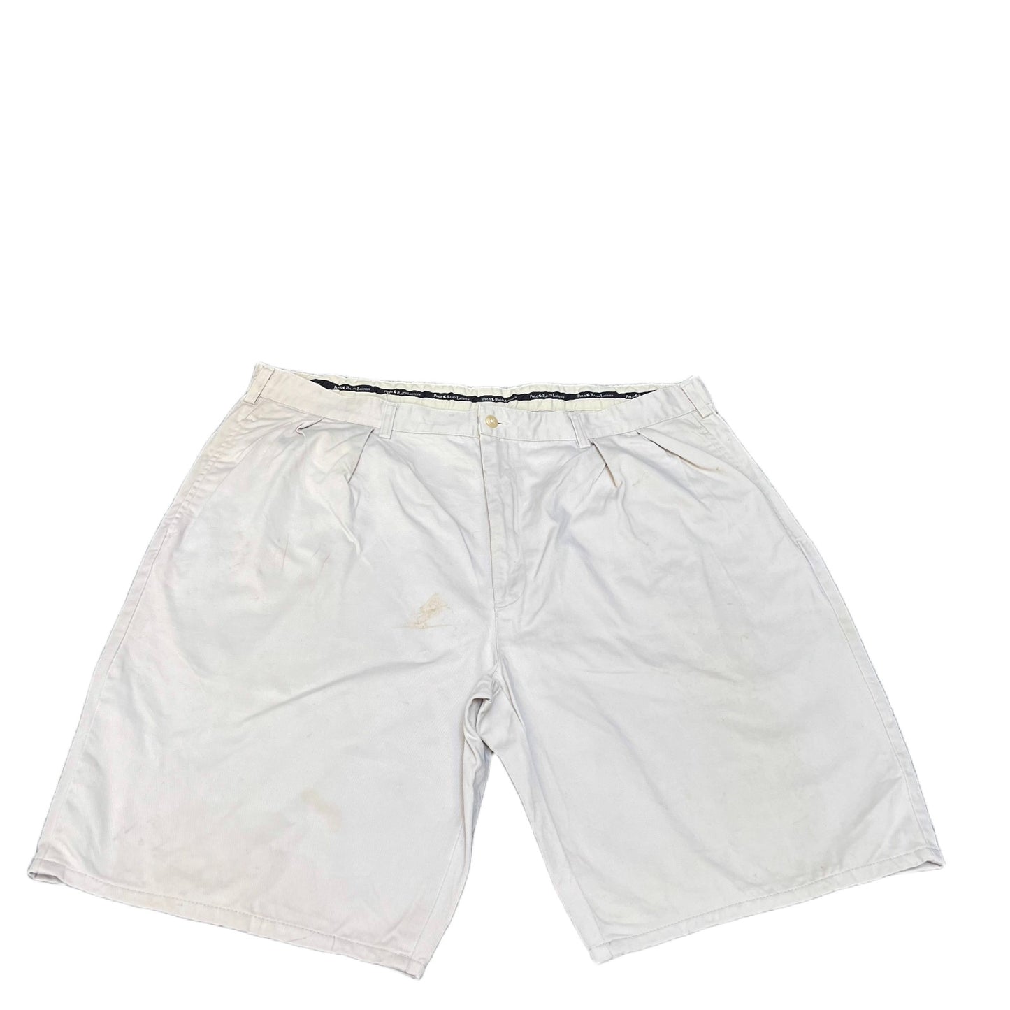 Polo Ralph Lauren Chino Shorts Fits as Mens XL 40" Waist Cream Slash Pocket